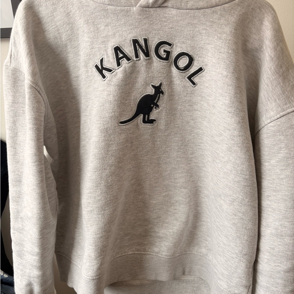 Kangol Light Gray Hoodie with Kangaroo Logo